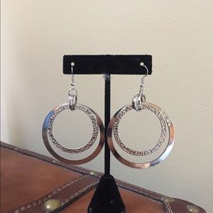 Silver Circle Earrings by Paparazzi